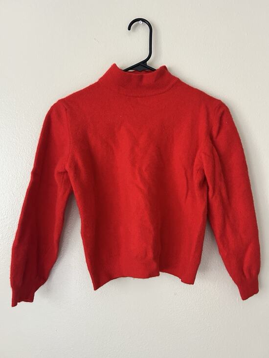 other Sweaters - Carducci Red Mock Turtleneck Sweater Wool Angora Italy Small S